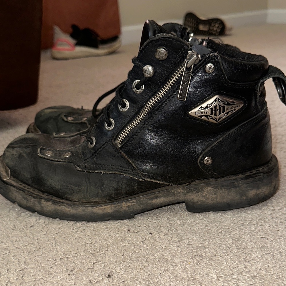 SUPER RARE Vintage Harley Davidson Steel Toe Motorcycle Boots